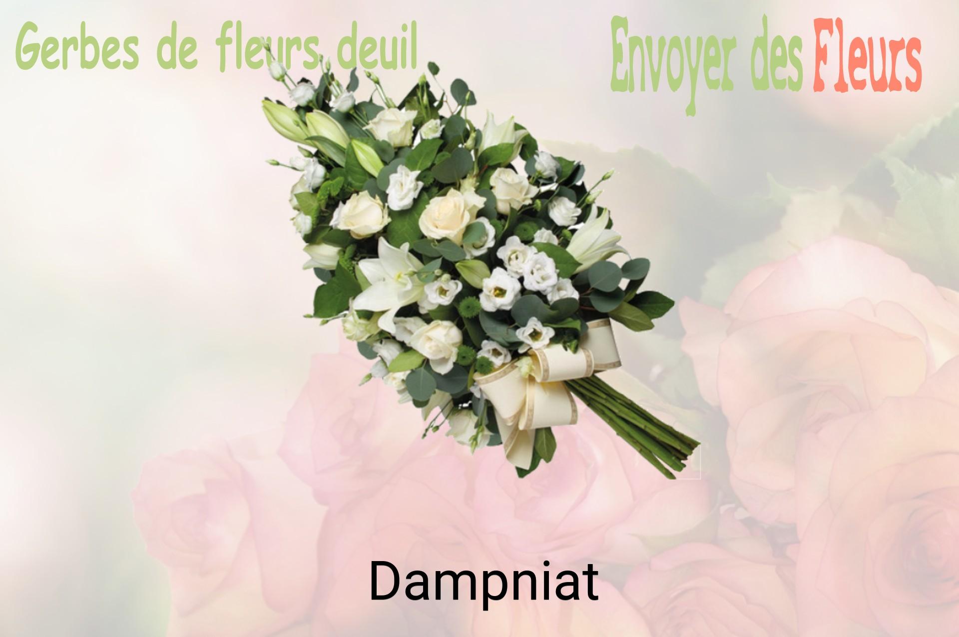 Gerbe de fleurs de deuil livrée à Dampniat